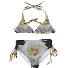 White Angular Rose Kids  Classic Bikini Set by okhismakingart