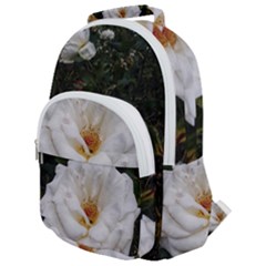 White Smooth Rose Rounded Multi Pocket Backpack