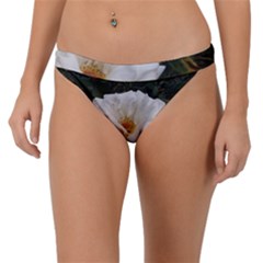 White Smooth Rose Band Bikini Bottom