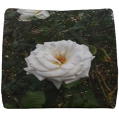 White Smooth Rose Seat Cushion by okhismakingart