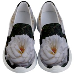 White Smooth Rose Kids  Lightweight Slip Ons by okhismakingart