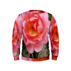 Pink Rose Kids  Sweatshirt by okhismakingart