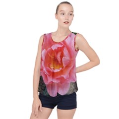 Pink Rose Bubble Hem Chiffon Tank Top by okhismakingart