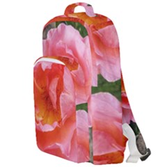 Pink Rose Double Compartment Backpack by okhismakingart