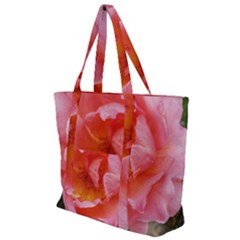 Pink Rose Zip Up Canvas Bag by okhismakingart