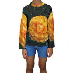 Yellow Rose Kids  Long Sleeve Swimwear by okhismakingart