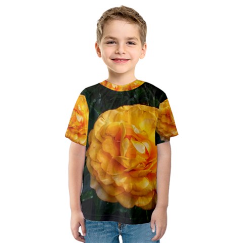 Yellow Rose Kids  Sport Mesh Tee by okhismakingart