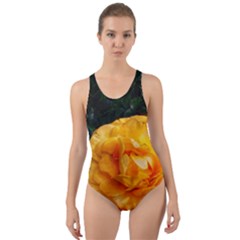 Yellow Rose Cut-out Back One Piece Swimsuit by okhismakingart