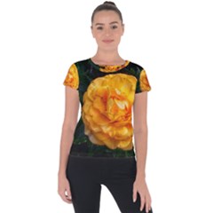 Yellow Rose Short Sleeve Sports Top  by okhismakingart