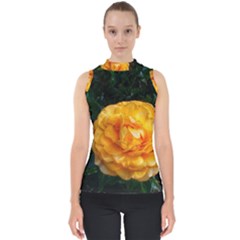 Yellow Rose Mock Neck Shell Top by okhismakingart