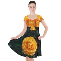 Yellow Rose Cap Sleeve Midi Dress by okhismakingart