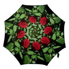 Deep Red Rose Hook Handle Umbrellas (large) by okhismakingart