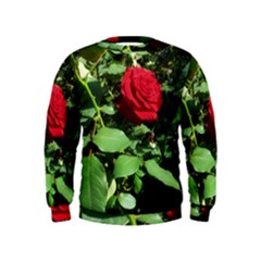 Deep Red Rose Kids  Sweatshirt by okhismakingart