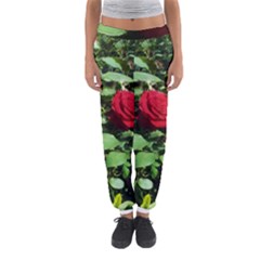 Deep Red Rose Women s Jogger Sweatpants by okhismakingart