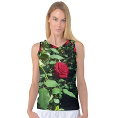 Deep Red Rose Women s Basketball Tank Top by okhismakingart