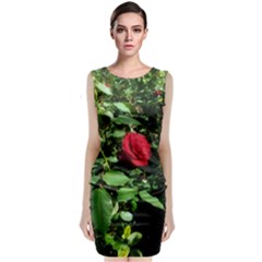 Deep Red Rose Classic Sleeveless Midi Dress by okhismakingart