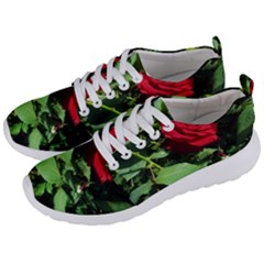 Deep Red Rose Men s Lightweight Sports Shoes by okhismakingart