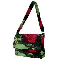 Deep Red Rose Full Print Messenger Bag by okhismakingart