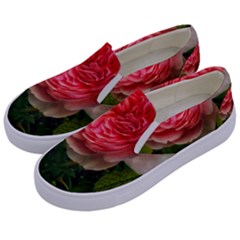 Complex Pink Rose Kids  Canvas Slip Ons by okhismakingart