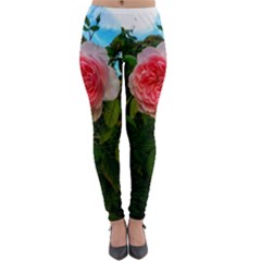 Complex Pink Rose Lightweight Velour Leggings by okhismakingart