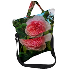 Complex Pink Rose Fold Over Handle Tote Bag by okhismakingart