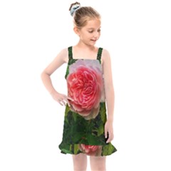 Complex Pink Rose Kids  Overall Dress by okhismakingart