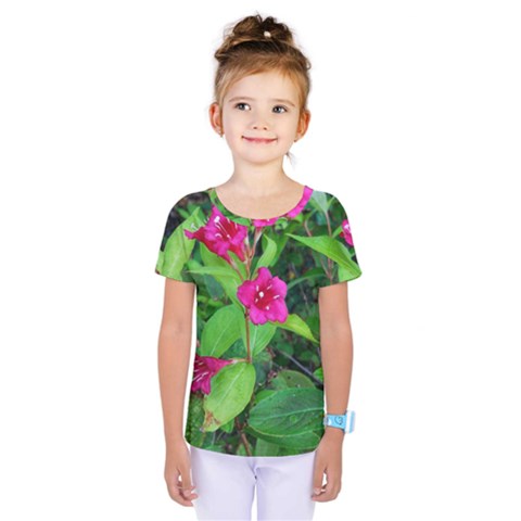 Purple Park Flowers Kids  One Piece Tee by okhismakingart