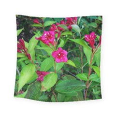 Purple Park Flowers Square Tapestry (small) by okhismakingart