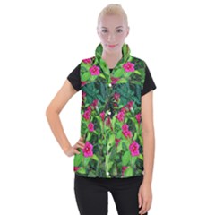 Purple Park Flowers Women s Button Up Vest by okhismakingart