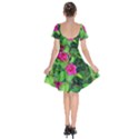 Purple Park Flowers Short Sleeve Bardot Dress View2