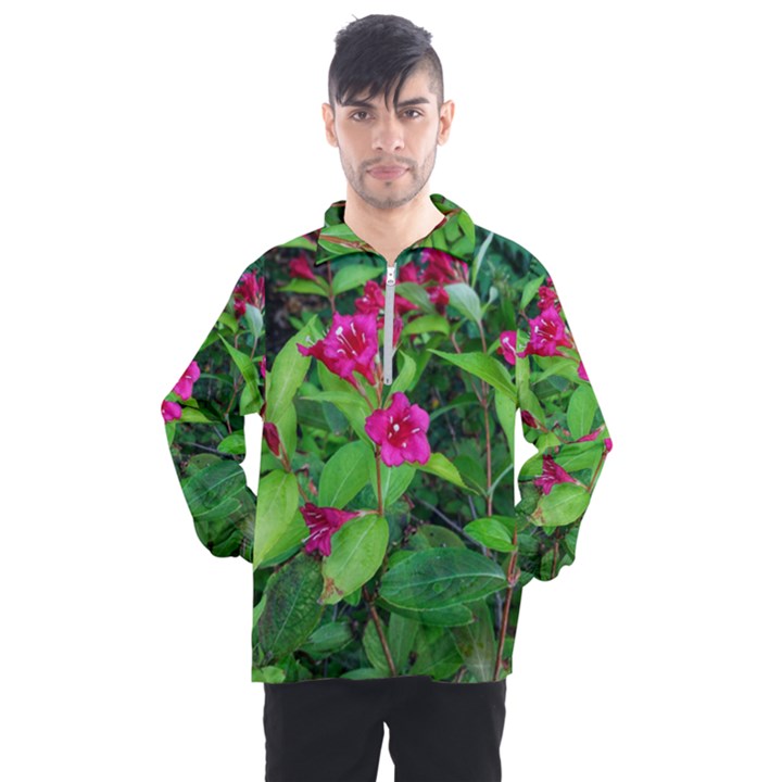 Purple Park Flowers Men s Half Zip Pullover