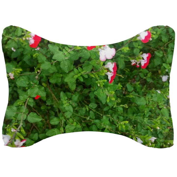 Red and White Park Flowers Seat Head Rest Cushion