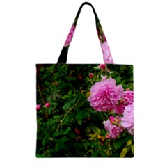 Light Pink Roses Zipper Grocery Tote Bag by okhismakingart