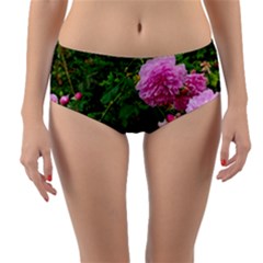 Light Pink Roses Reversible Mid-waist Bikini Bottoms by okhismakingart