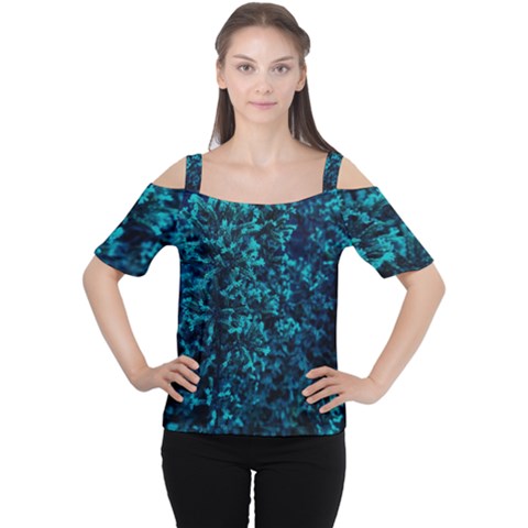 Sidewalk Flower Cutout Shoulder Tee by okhismakingart