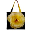 Pale Yellow Rose Zipper Grocery Tote Bag View2