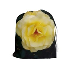 Pale Yellow Rose Drawstring Pouch (xl) by okhismakingart