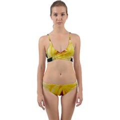 Pale Yellow Rose Wrap Around Bikini Set by okhismakingart