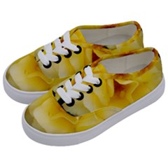 Pale Yellow Rose Kids  Classic Low Top Sneakers by okhismakingart