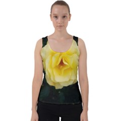 Pale Yellow Rose Velvet Tank Top by okhismakingart