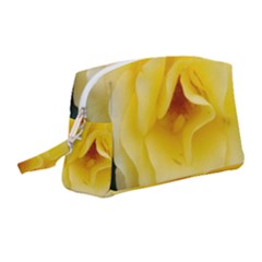 Pale Yellow Rose Wristlet Pouch Bag (medium)