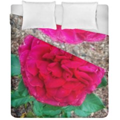 Folded Red Rose Duvet Cover Double Side (california King Size) by okhismakingart