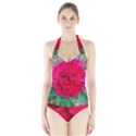 Folded Red Rose Halter Swimsuit View1