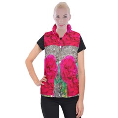 Folded Red Rose Women s Button Up Vest by okhismakingart