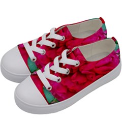 Folded Red Rose Kids  Low Top Canvas Sneakers by okhismakingart