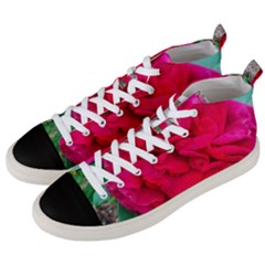 Folded Red Rose Men s Mid-top Canvas Sneakers