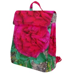 Folded Red Rose Flap Top Backpack by okhismakingart