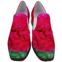 Folded Red Rose Slip On Heel Loafers by okhismakingart