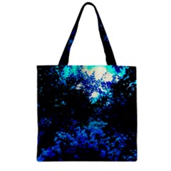 Cascade Of Flowers Zipper Grocery Tote Bag by okhismakingart