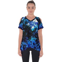 Cascade Of Flowers Cut Out Side Drop Tee by okhismakingart